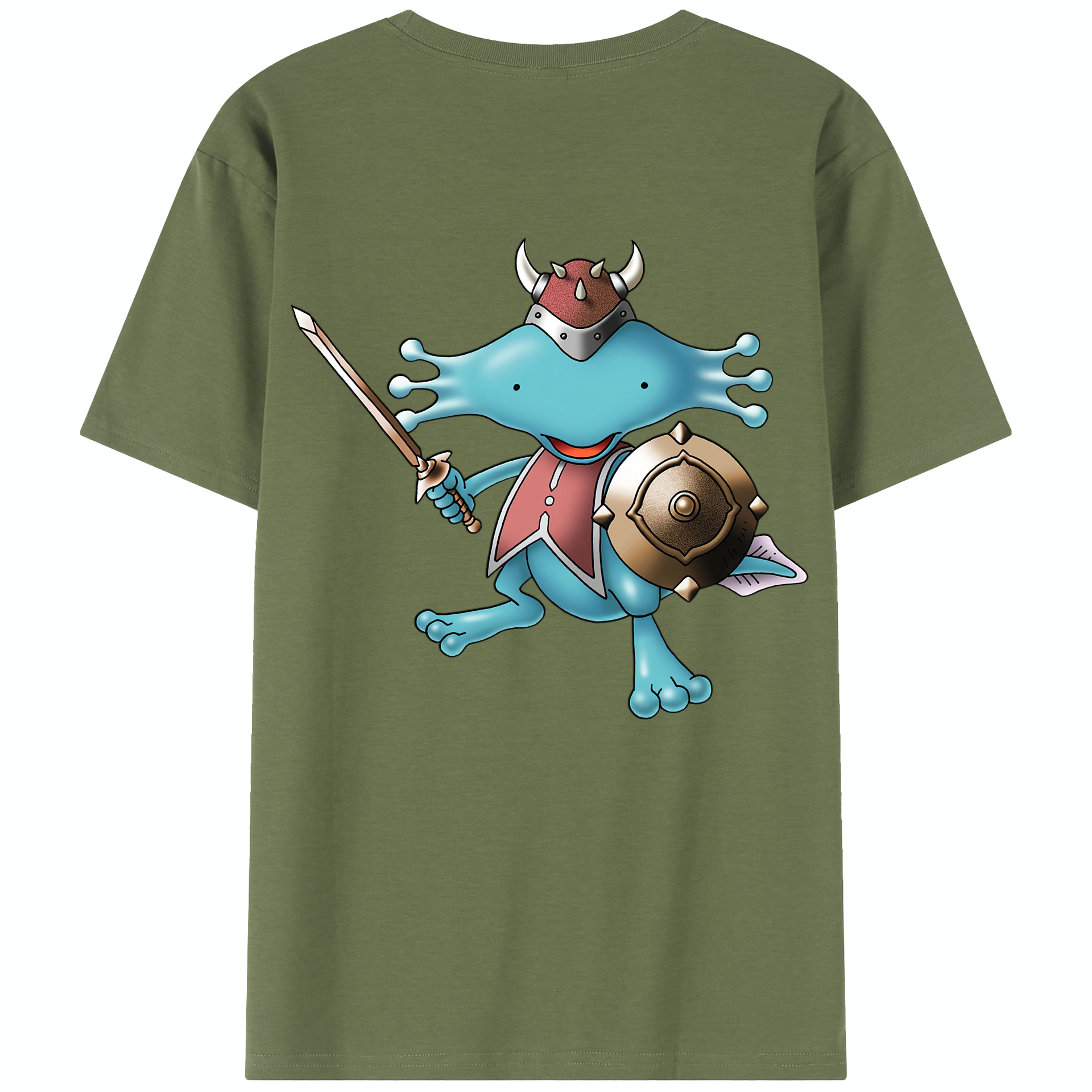 （画像用） ドラゴンクエスト Doragon Kuesuto Dragon Quest 綿100％半袖Tシャツ（背面プリント）